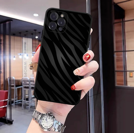 Fancy Zebra black-grey printed iPhone case